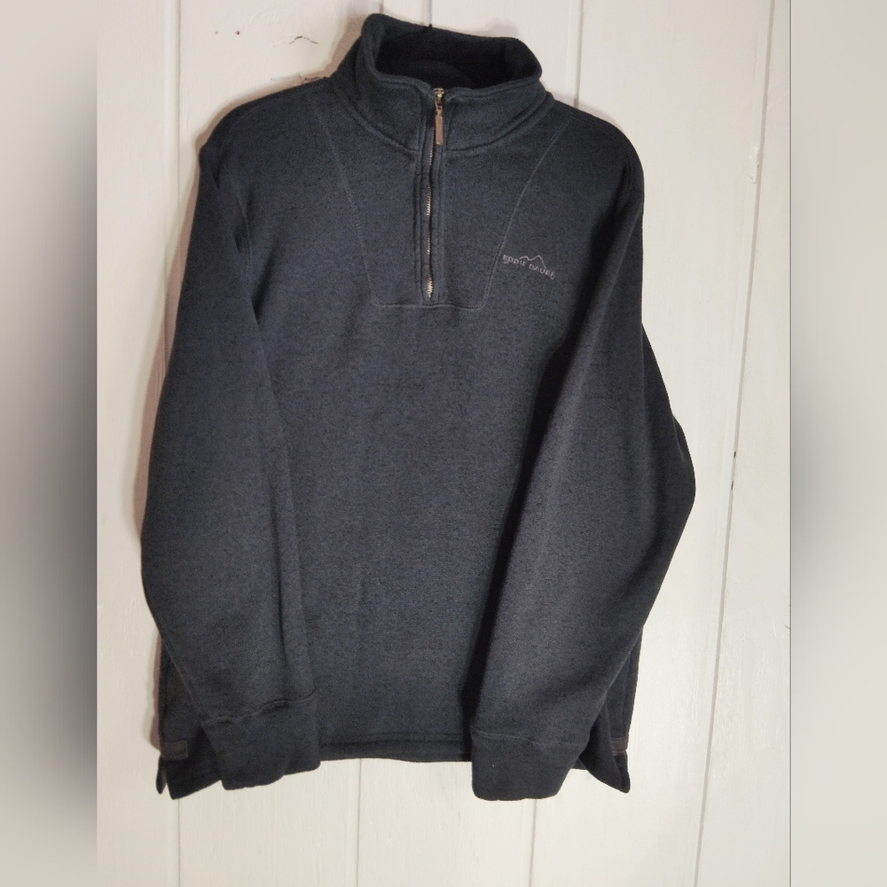 LIKE NEW!! EDDIE BAUER, 1/4 Zip, Blue/Black Pullover. Size XL